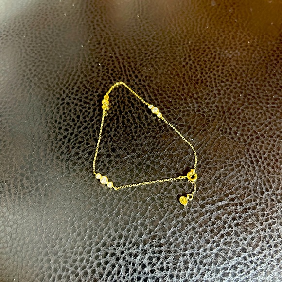 Silpada Elegant Gold Bracelet with 3 Crystal Accents in evenly spaced rows. - Picture 6 of 7